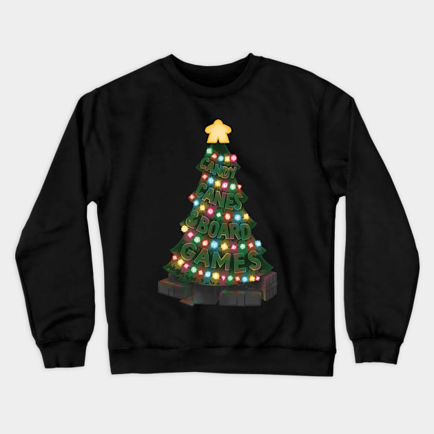 Board Gamer Christmas Tree Crewneck Sweatshirt by polliadesign